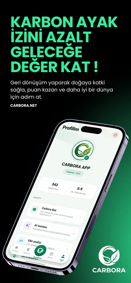 Carbora profil ekranı: karbon ayak izini azalt, puan kazan